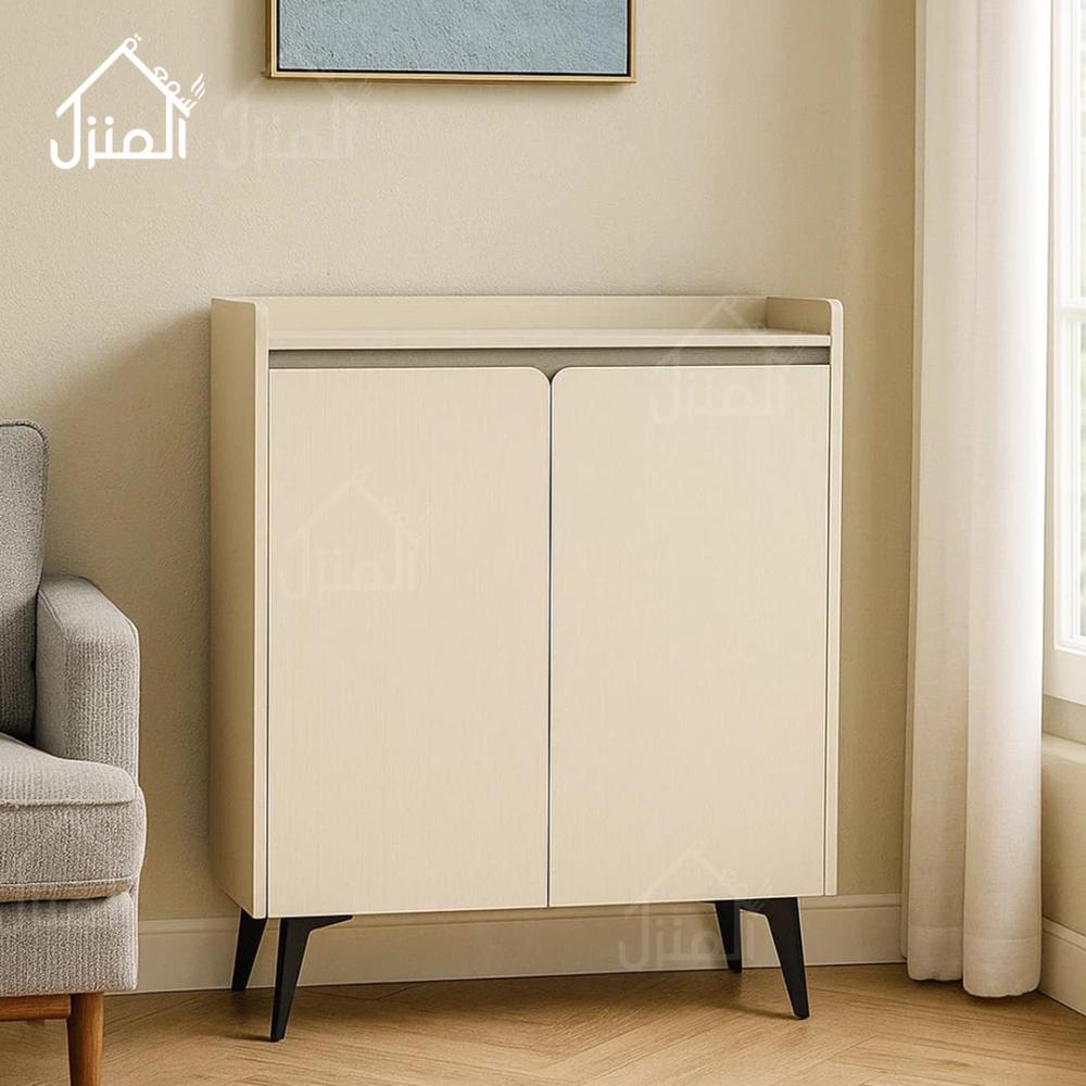 دولاب الأحذية بوقور صغير لون كريمي