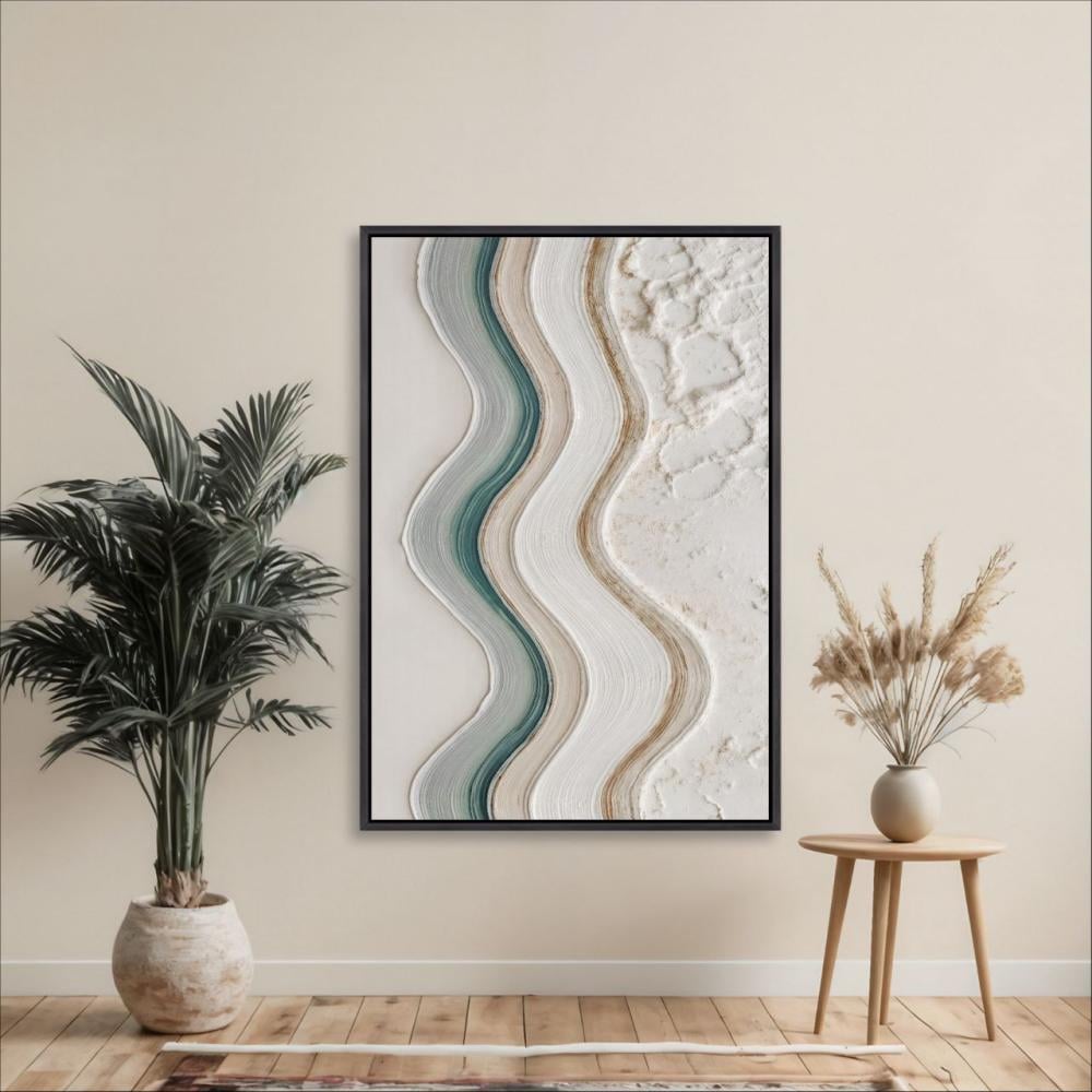 لوحات اخفاء الطبلون مغناطيسيه بتصميم الأمواج الهادئة – طباعة كانفس