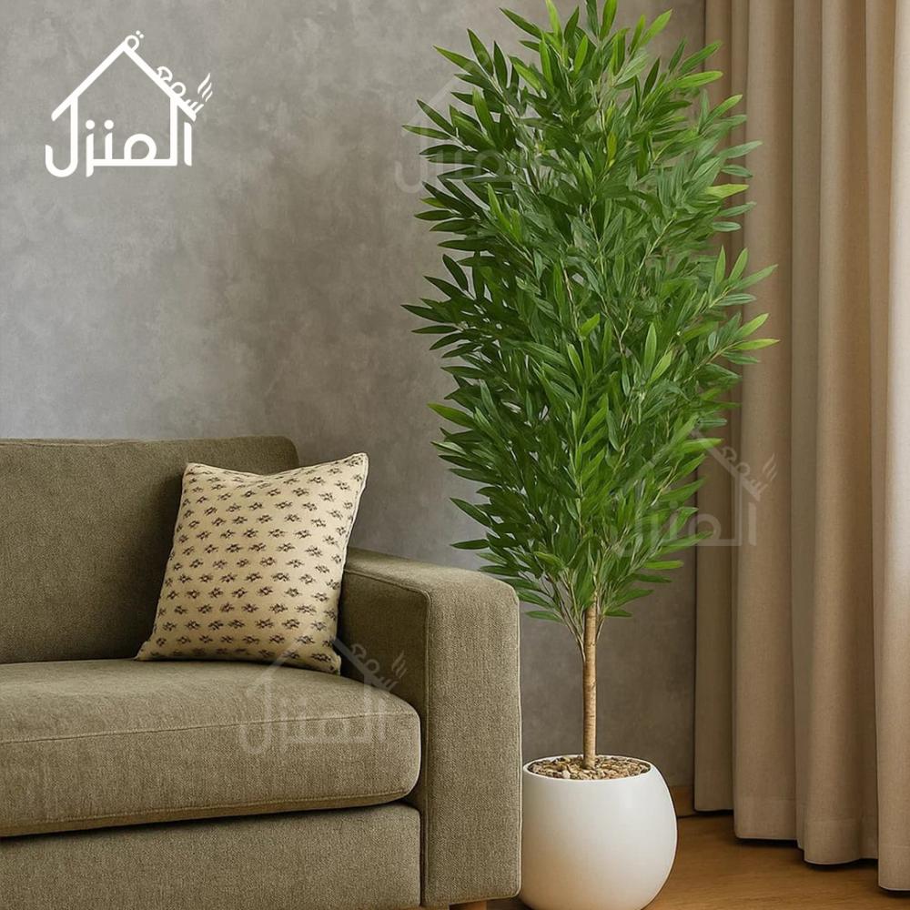 شجرة بامبو صناعي مركن ابيض - 160 سم