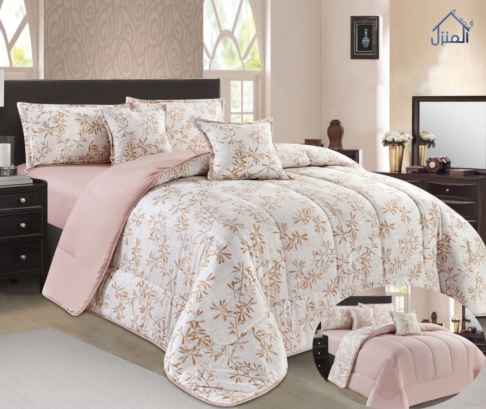 مفرش سيرينا يستخدم  وجهين مايكروفايبر مشجر بيج