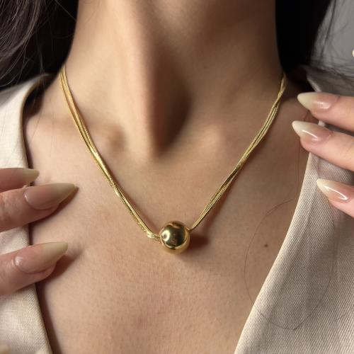 طقم سلسال كره ذهبيه مع حلق
