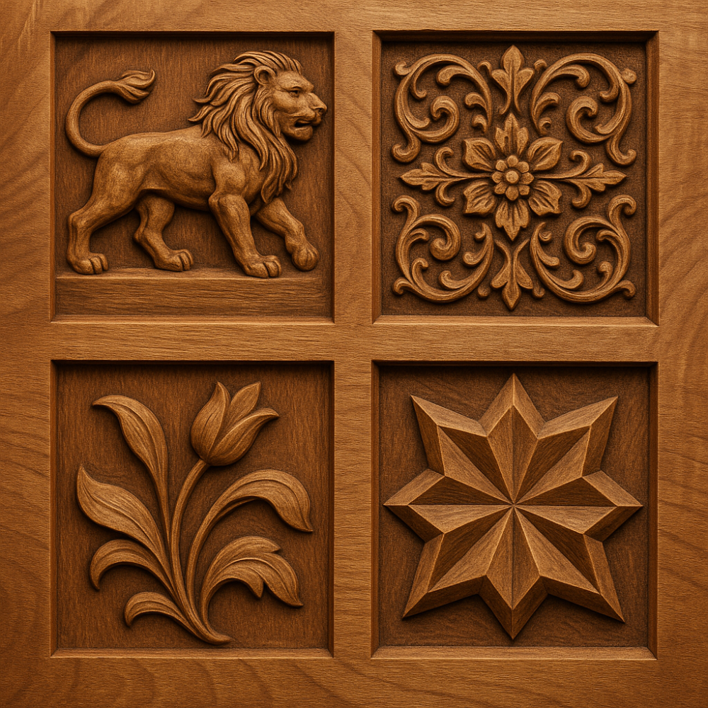 الفرق بين النحت البارز والغائر والمجسم في فن نحت الخشب