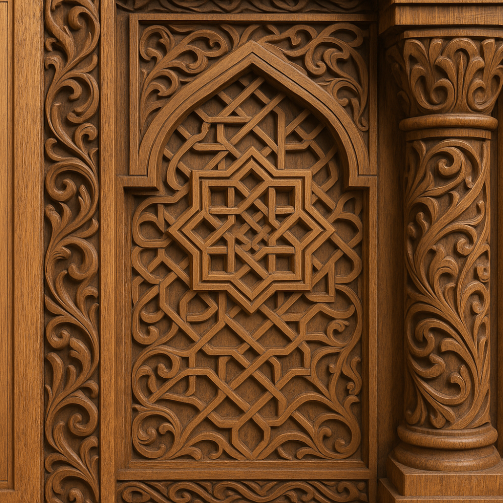 النحت ثلاثي الأبعاد على الخشب: فن الزخرفة الراقية في العمارة السعودية