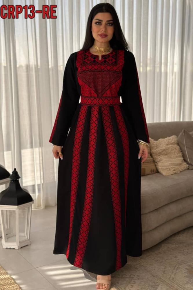 فساتين جنوبيه لون اسود مع احمر