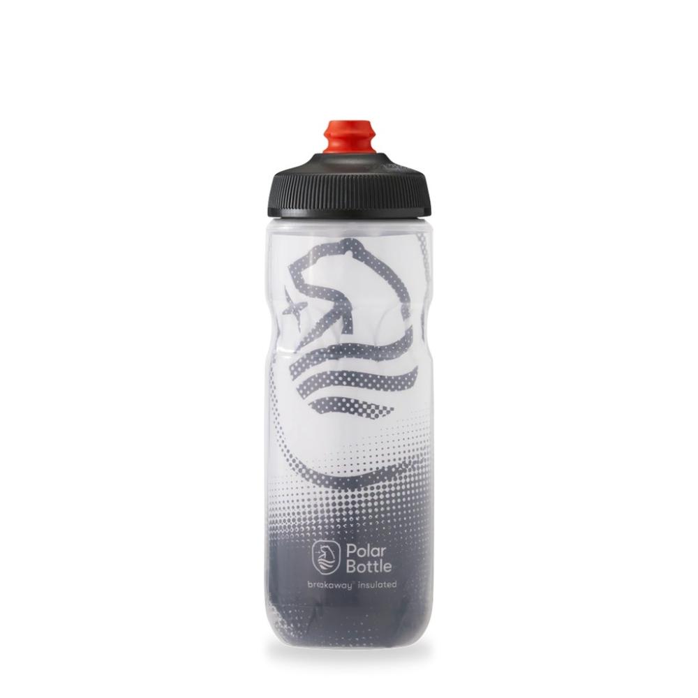 POLAR BOTTLES BREAKAWAY INSULATED WHITE/CHARCOAL BIG BEAR 600 ML WATER BOTTLE