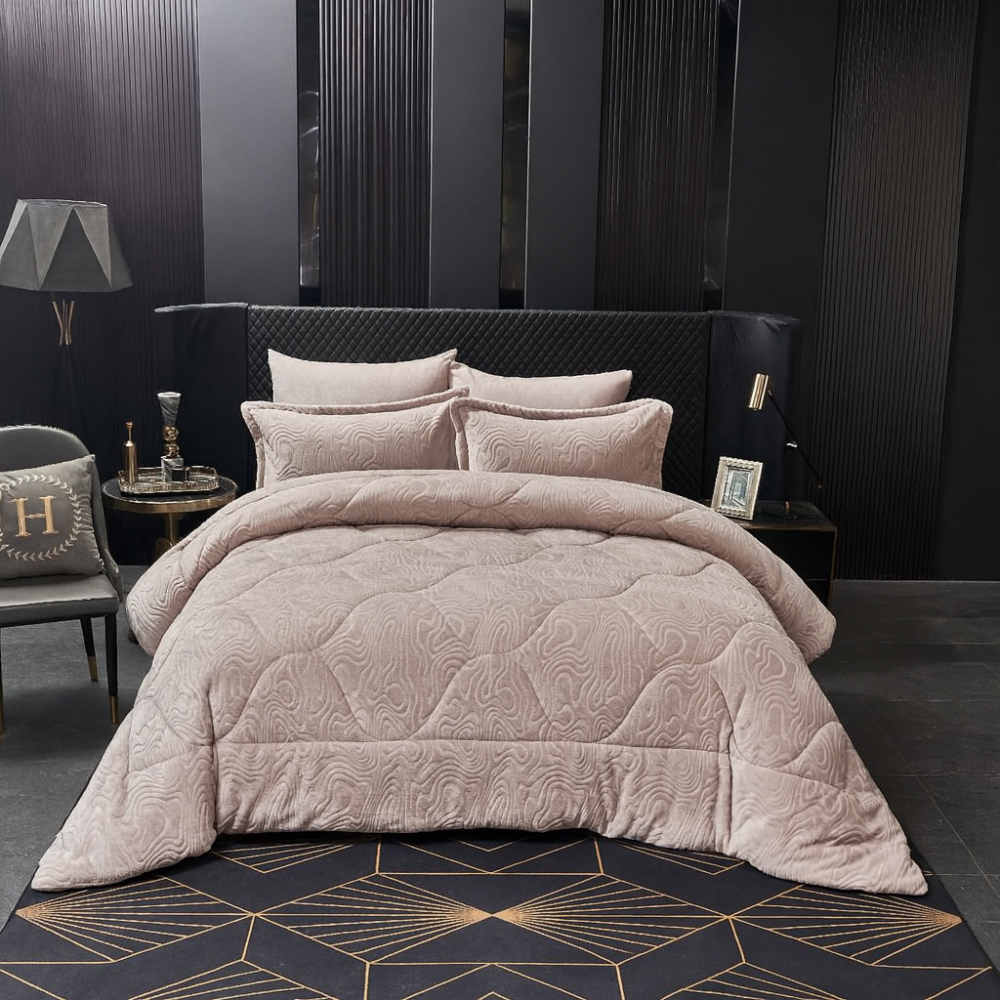 طقم مفرش شتوي نفر ونصف 4  قطع موديل 6