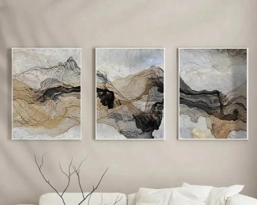 لوحة ثلاثية فن تجريدي