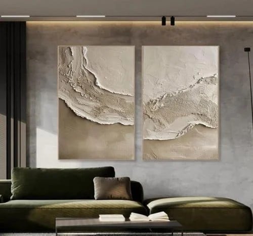 لوحات ثنائية تجريدي قماش كانفس