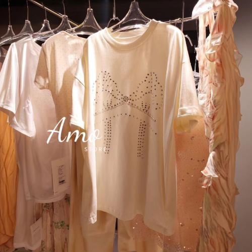 تيشيرت نسائي قصه واسعه ب فصوص كريستال MATS4221181#