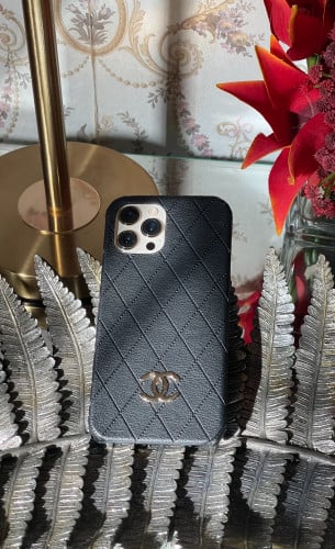 كفر حماية جلد (اسود) Chanel شانيل