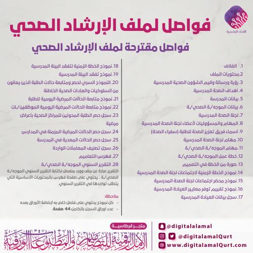 تصميم وطباعة فواصل مقترحة لملف الإرشاد الصحي