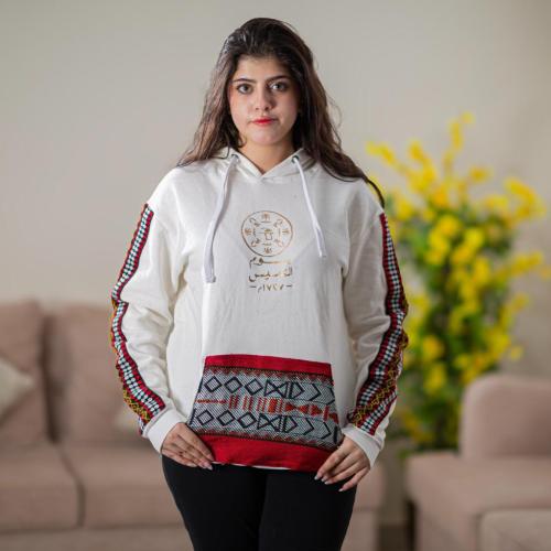 هودي يوم التأسيس  لون ابيض ١٤٤٦