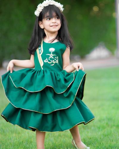 فستان أخضر للبنات