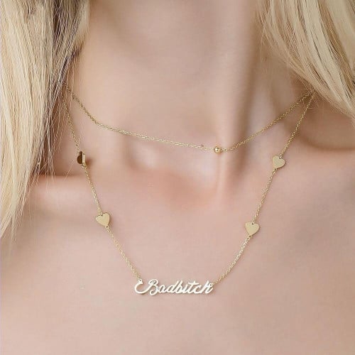 سلسال بالاسم مع قلبين
