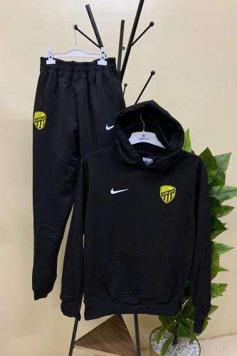 طقم بلوفر شتوي نادي الاتحاد مع بنطلون طويل