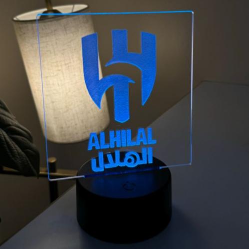 لوح اكريلك شعار الهلال بقاعدة مضيئة