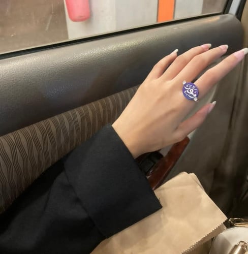 خاتم فضه من حجر الصدف الإفريقي