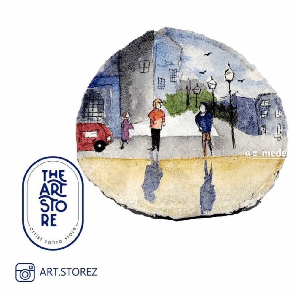 عمل فني رسم بالالوان المائيه Artist Zahra Store