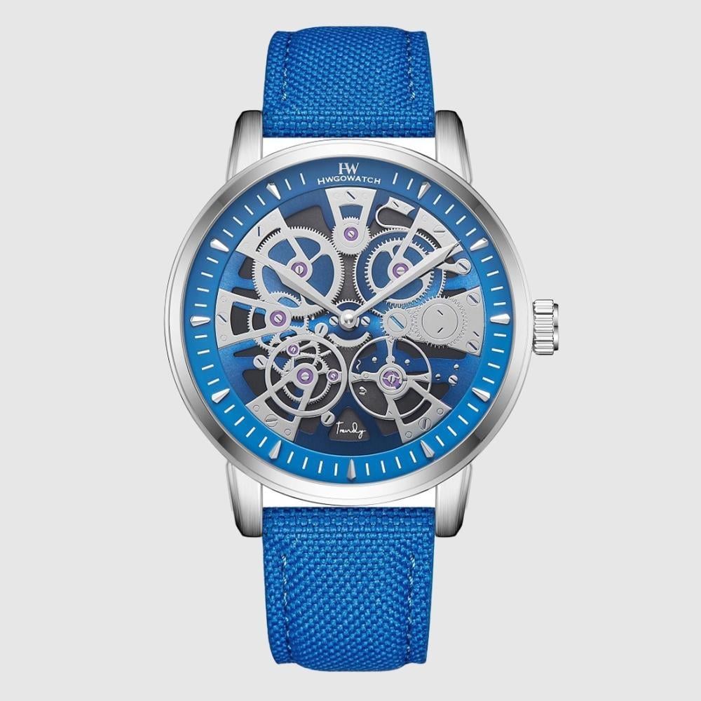 ساعة رجالية فابريك ليذر هوقو ووتش 258070 أزرق