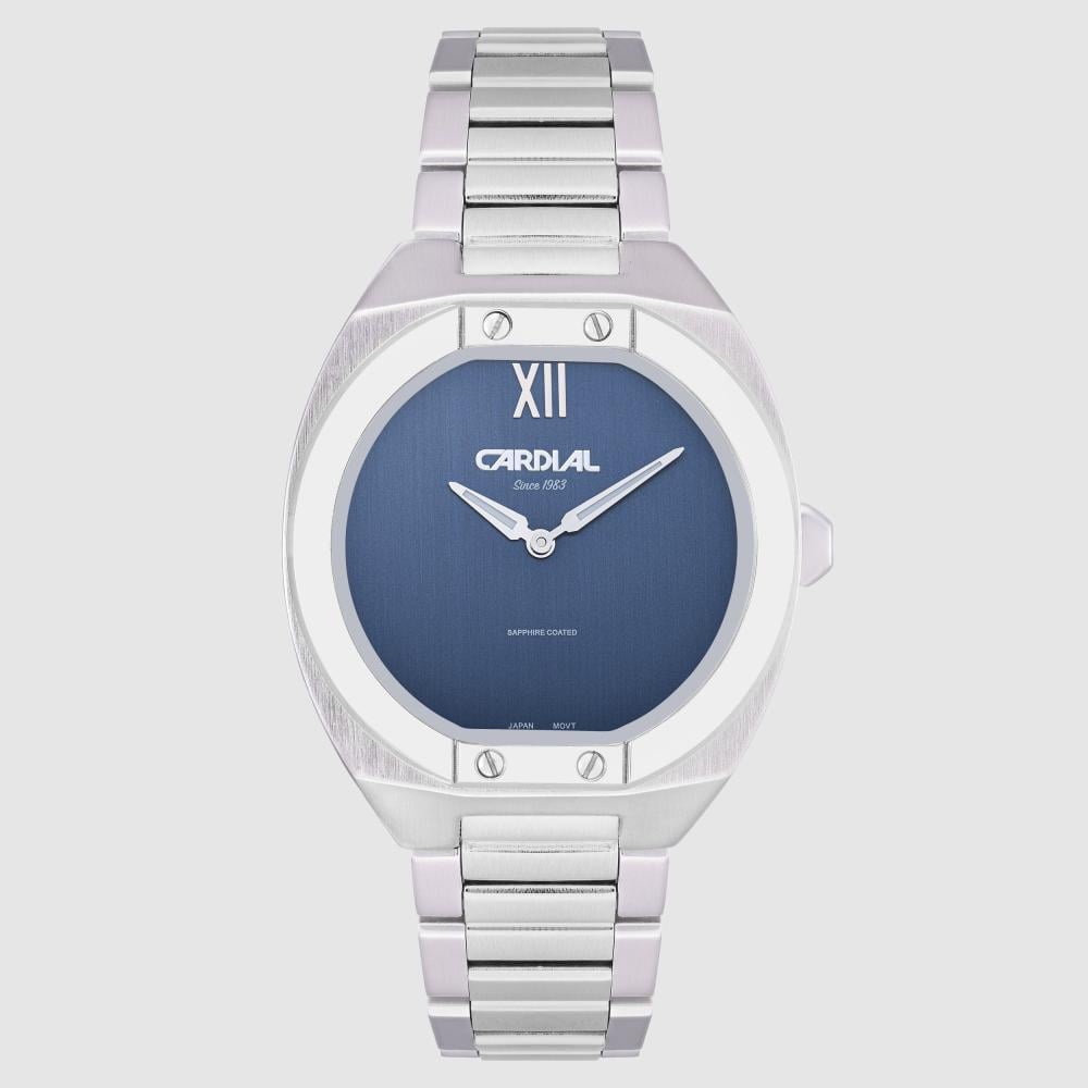 Cardinal 244106 Men's Watch, Silver, Gold Bezel - كارديال متجر