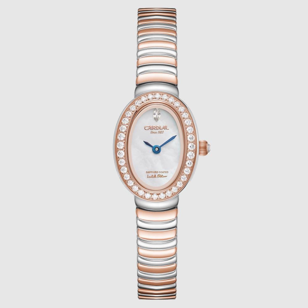 ساعة نسائية كارديال 254121 فضي إطار روزجولد