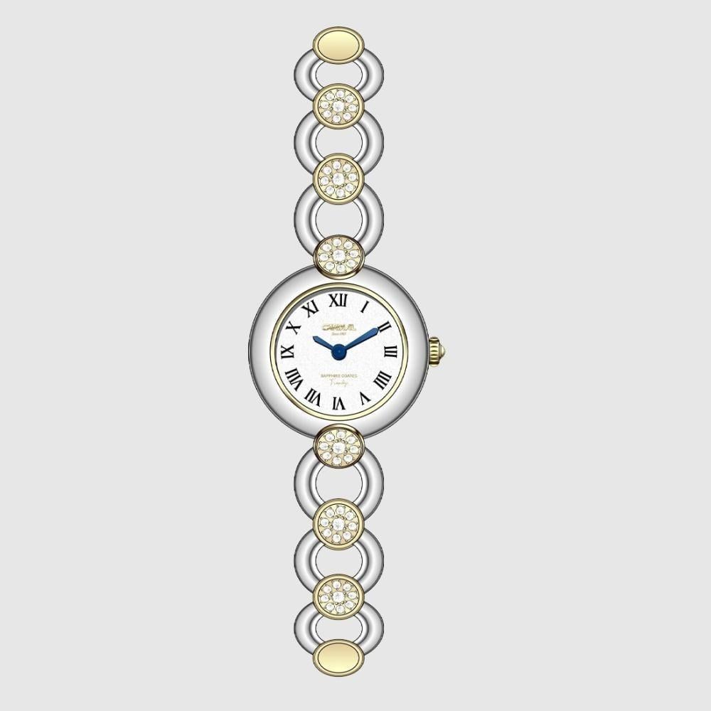 Cardial 254061 Women's Gold Watch اللون:(فضي & كحلي)