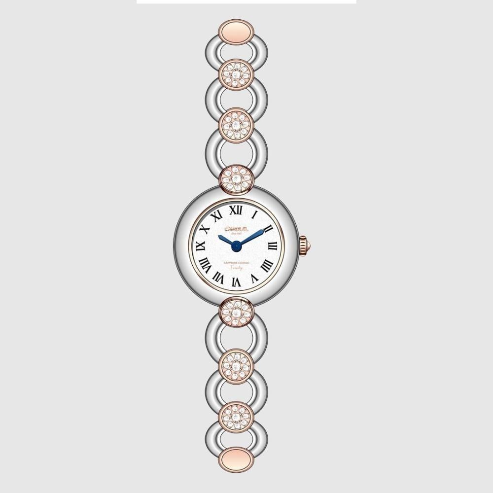 Cardial 254061 Women's Gold Watch اللون:(فضي & كحلي)