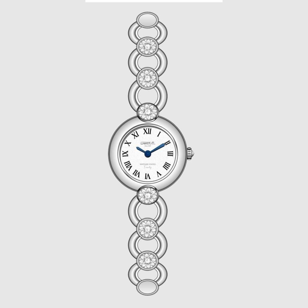 Cardial 254061 Women's Gold Watch اللون:(فضي & كحلي)