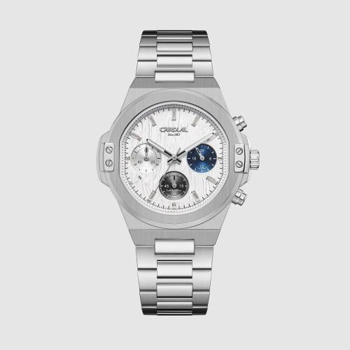 Cardial Men's Watch 254018 اللون:(فضي مينا كحلي)