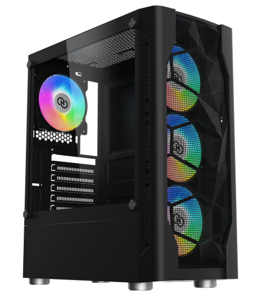 Highend Perseus الأسود بأربع مراوح مع ريموت التحكم بإضاءة المراوح
