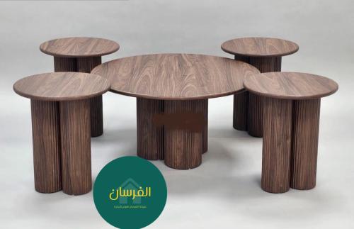 طاولات 5 قطع خشب بديل الترافنتينو
