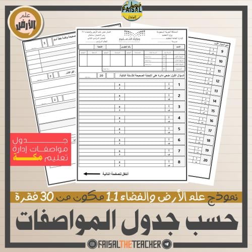 اختبار على المواصفات علم الأرض 1-1 - مكة