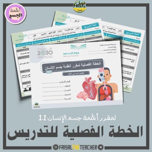 الخطة الفصلية لتدريس أنظمة جسم الإنسان 1-1