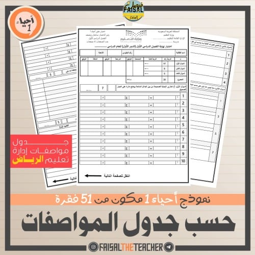 اختبار نهائي على المواصفات لأحياء 1 - الرياض 01