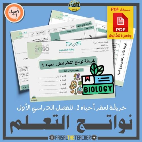 خريطة نواتج التعلم لمقرر أحياء 1 (PDF)