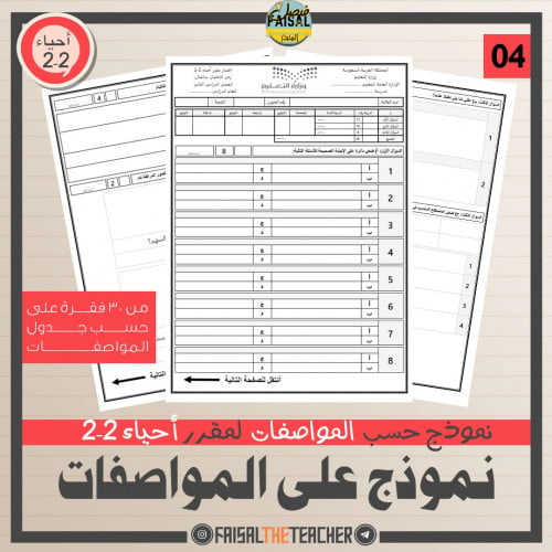 04 اختبار نهائي على المواصفات لأحياء 2-2 - الشرقية