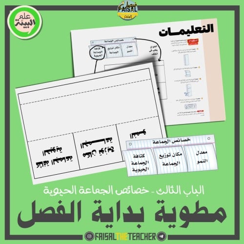 قالب لمطوية الفصل الثالث لمقرر البيئة