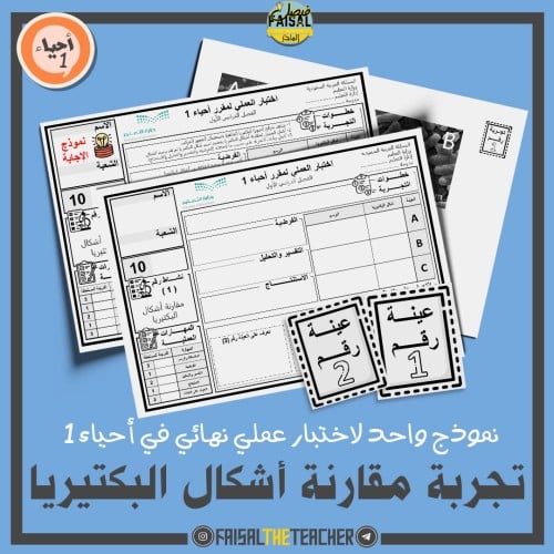 نموذج اختبار عملي في تجربة مقارنة البكتيريا