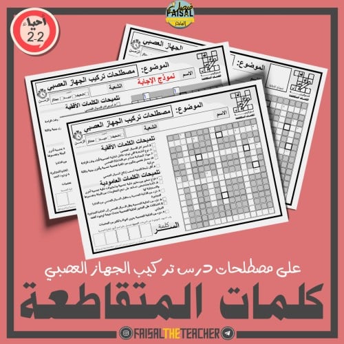 كلمات متقاطعة لتركيب الجهاز العصبي- احياء 2-2