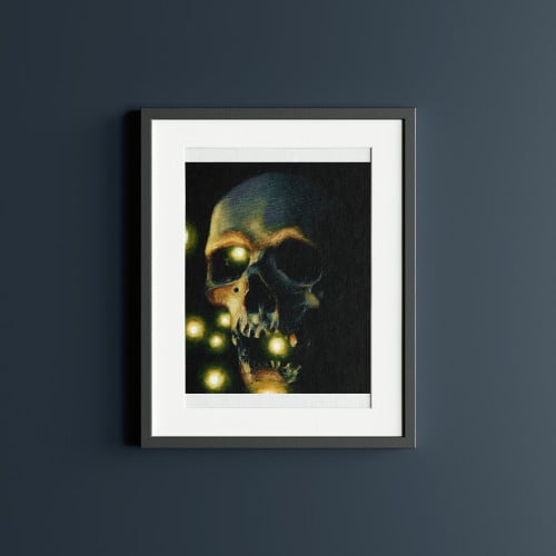 رسمه\ بوستر glowing skull