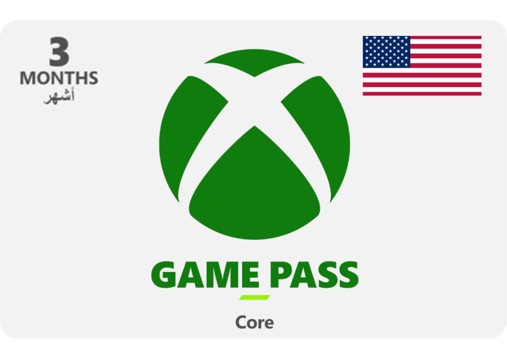 اشتراك اكس بوكس قيم باس كور  3 أشهر XBOX Game Pass Core