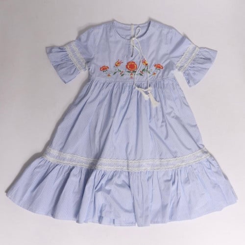 BLUE STRIPES COTTON DRESS