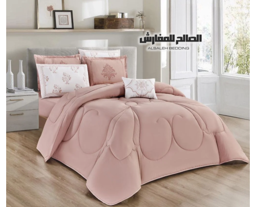 مفرش مايكروفايبر سادة - 7 قطع مزدوج (نفرين)
