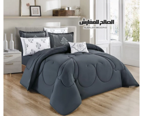 مفرش مايكروفايبر سادة - 7 قطع مزدوج (نفرين)