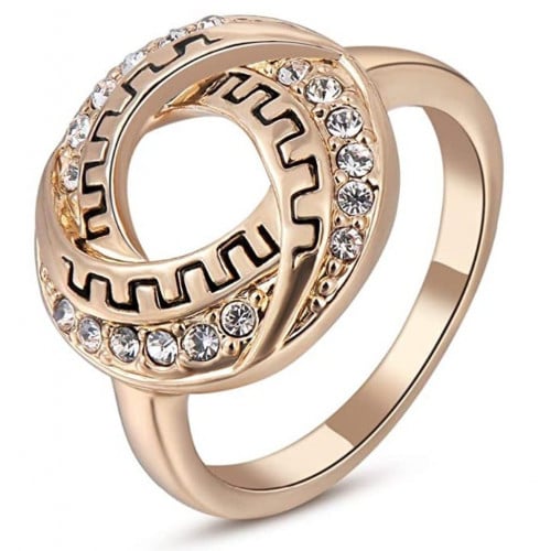 خاتم نسائي مطلي بالذهب مقاس 7 أمريكي