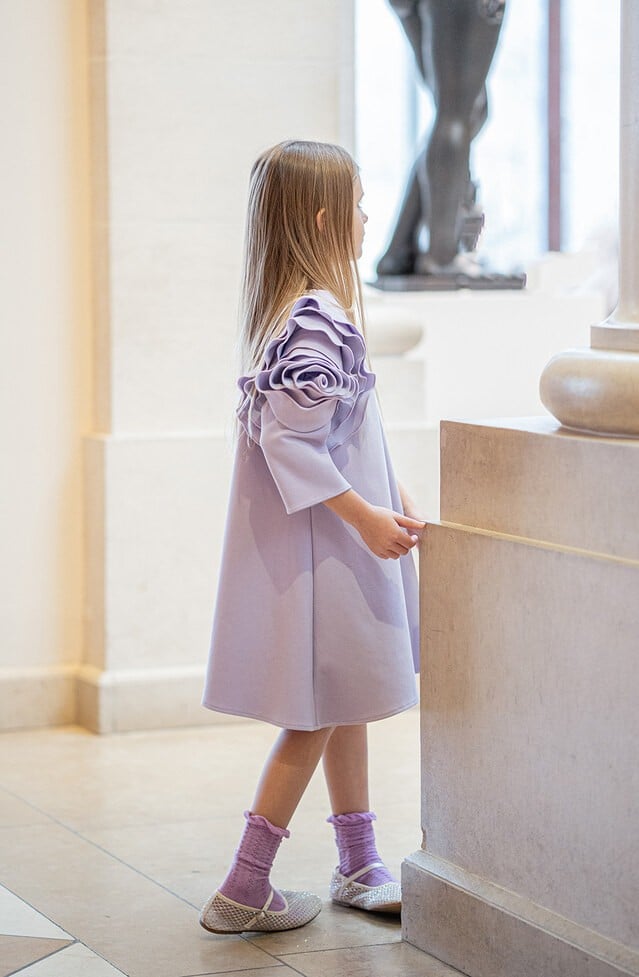 فستان بنات لافندر - ملابس اطفال - فساتين بنات - بيكابو