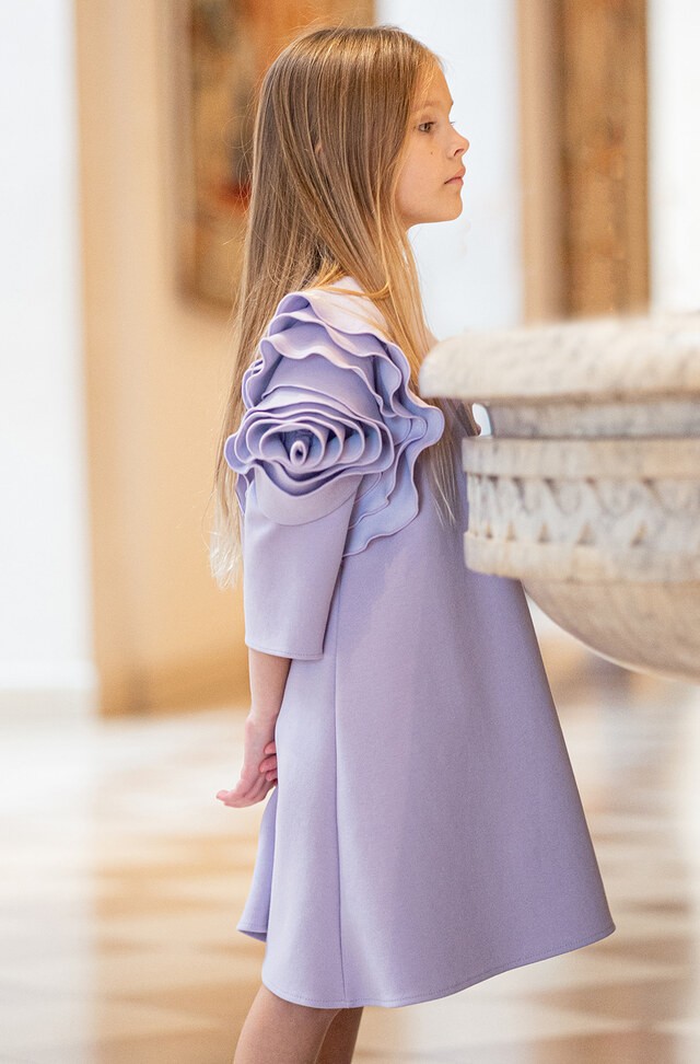 فستان بنات لافندر - ملابس اطفال - فساتين بنات - بيكابو