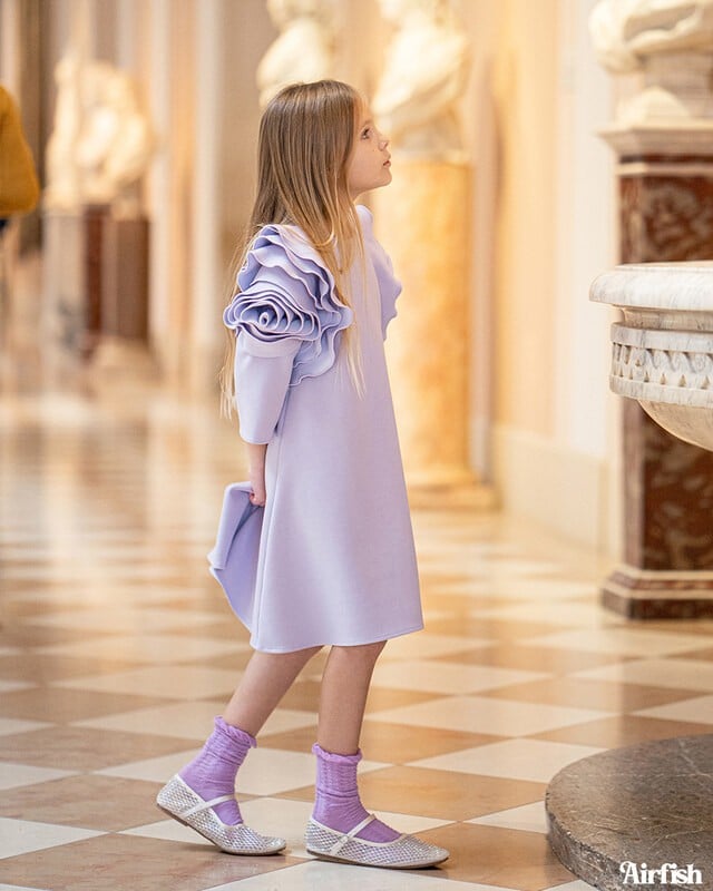 فستان بنات لافندر - ملابس اطفال - فساتين بنات - بيكابو