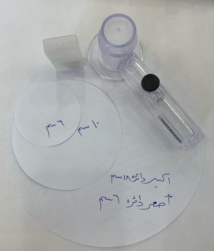 مقص ورق يقص بشكل دئري اكبر مقاس 18 سم واصغر مقاس للدئره 6 سم