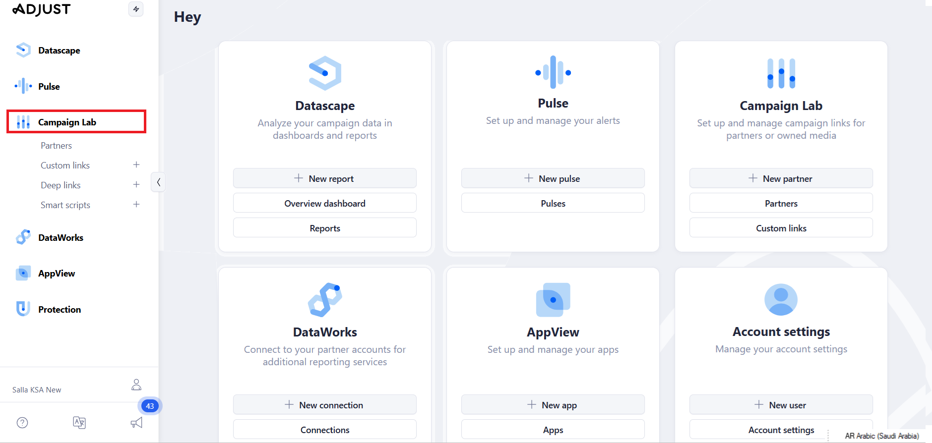 ربط تطبيقك مع منصات الإعلان من خلال Adjust